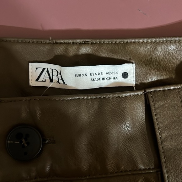 NWT Zara High Rise Faux Leather Straight Leg Francoise Pants size XS - Picture 6 of 10